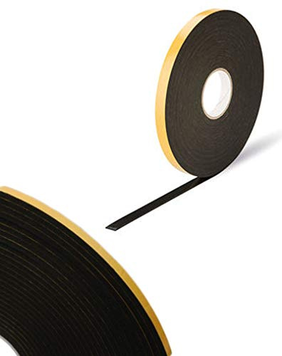 Virtual Plastics Double Sided Foam Tape - Heavy Duty Glazing Tape - Black - 1mm Thick x 10mm Wide x 50m Long