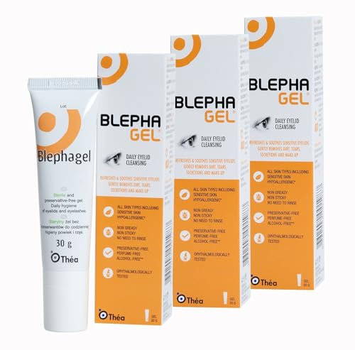 Blephagel Daily Eyelid Cleansing Gel | Gentle, Soothing Cleanser for Suitable for Sensitive Eyelids | Preservative-Free & Hypoallergenic Formula | 3 Pack | 3 x 30g Tube