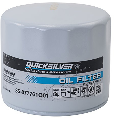 Quicksilver 877761Q01 Ölfilter – Mercury und Mariner Außenbordmotoren mit 75 PS bis 115 PS und EFI 4-Takt-Außenbordmotoren mit 150 PS, Weiss
