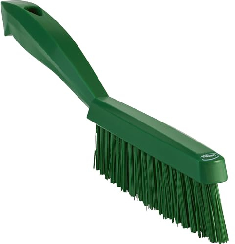 Vikan 41952 Slim, Stiff Bristles, Washing/Sweeping, Hand Brush, Fabric, Upholstery, Carpet, 300mm (Green)