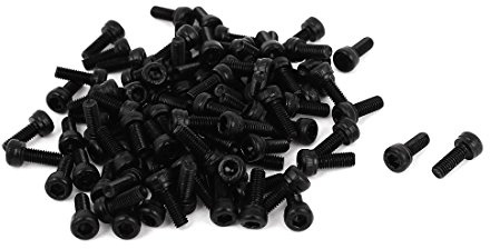 sourcing map 100 Stück Zylinderkopfschrauben M3 x 8 mm Innensechskantschraube Legierung Stahl Sechskantschraube Socket Head Cap Schrauben Schwarz | M3 x 8 mm Innensechskantschraube Legierung Stahl Sechskantschraube Socket Head Cap Schrauben, M3 x 8 mm