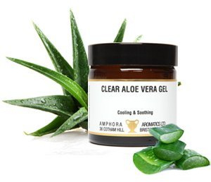 Aloe Vera Clear Gel - in a 60ml amber glass jar by Amphora Aromatics; Perfect for cooling skin after over exposure to the elements. Keep in the fridge for an even better cooling effect - Paraben free