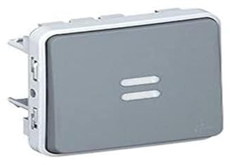 Legrand 069513 Interrupteur ou Va et Vient Lumineux Étanche Plexo Composable IP55, 10AX, 250V, Gris