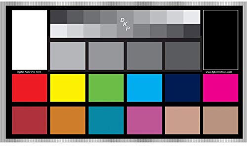 DGK Digital Kolor Pro 16:9 Chart - Set of 2 Large Color Calibration and Video Chip Charts / 18% Gray White Balance Cards
