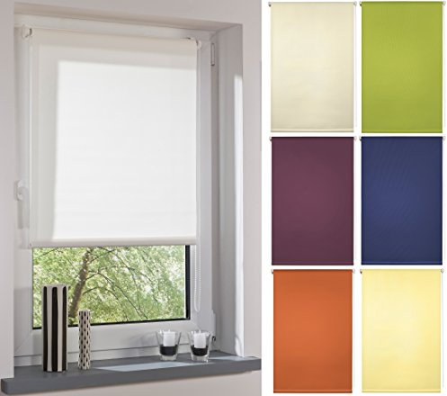 Garduna FIX Tageslicht-Rollo # Weiss 60cm # Smartfix - Klemmfix - ohne Bohren - viele Farben & Größen- lichtdurchlässig/Sichtschutz