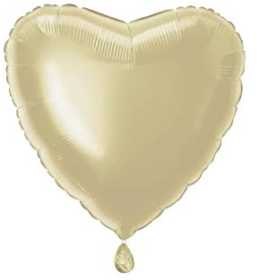 Unique Party- Globo foil helio corazón, Color oro, 45 cm (52951) , color/modelo surtido