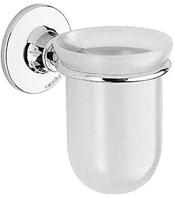GEDY Arizona Portabicchieri cromato con biadesivo, Misure e peso: 11,5X8,5X13 CM & 0,179 KG, Portabicchieri bagno in Acciaio Inox, Fissaggio con biadesivo, Design R&S Gedy, 2 anni di garanzia