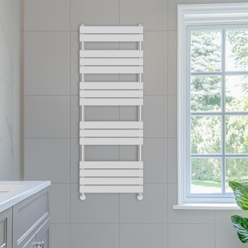 NRG 1600x600mm Flat Panel Heated Towel Rail Bathroom Rad Radiator Chrome | Central Heating Rad, Steel, Radiator Hanger, Rectangular, Modern, Designer Radiator, for Bathroom