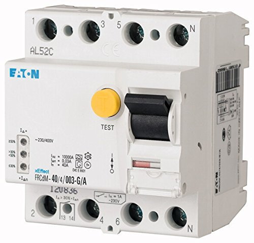 Eaton 168637 Digitaler FI-Schalter, 40A, 4P, 300Ma, Typ S/A