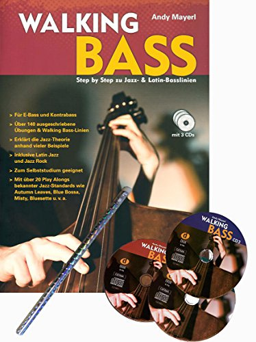 Dux Verlag Walking BASS - Step by Step zu Jazz- und Latin-Basslinien [Noten/Sheet Music] mit CDs und praktischem Bleistift (für Kontrabass und Bassgitarre)