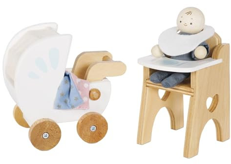 Le Toy Van – Kinderstube-Spielset aus Holz für Puppenhäuser | Daisylane Puppenhaus-Möbelsets für Mädchen – Geeignet für Kinder ab 3 Jahren