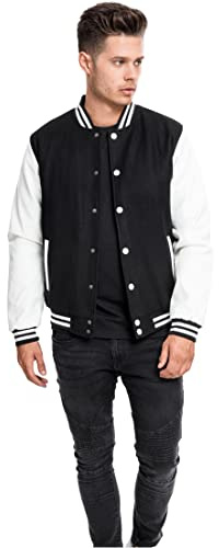 Urban Classics Oldschool College Jacket TB201 Slim Fit, Chaqueta, Hombre, Multicolor (Black/White), XL