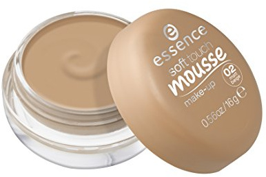 essence soft touch mousse make-up, Make-up, Nr. 02, Nude, mattierend, matt, für unreine Haut, für Mischhaut, vegan, ohne Parfüm, ohne Alkohol, ohne Parabene, 1er Pack (16g)