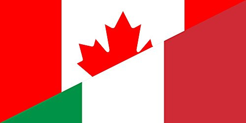 magFlags Drapeau Large Canada and Italy | Hybrid of File Flag of Canada | Drapeau Paysage | 1.35m² | 80x160cm