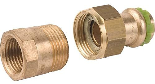 Pressfitting Rotguss Verschraubung 22 mm x 1 IG Kontur V
