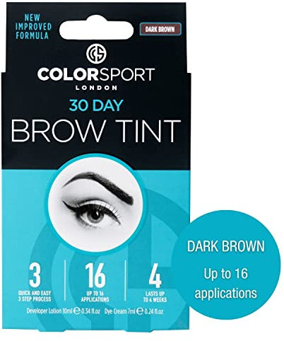 COLORSPORT 30 Day Brow Tint – Dark Brown | Visible Results In 3 Minutes, Lasts Up To 4 Weeks | Waterproof Eyebrow Tint | Quick & Easy Application | Salon-Quality Tinting at Home