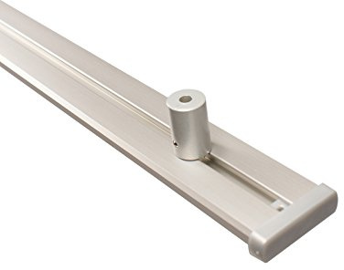 Gardinenschienen 2 läufig aus Aluminium in alu silber mit Deckenträger, 200 cm