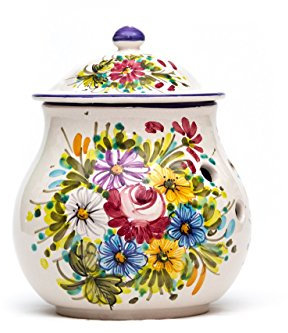 Ceramiche Liberati - Pot à oignons avec décoration Fioraccio