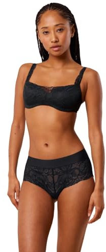 Triumph Women's Body Make-Up Illusion Lace Balconette Bra, Black, 34DD