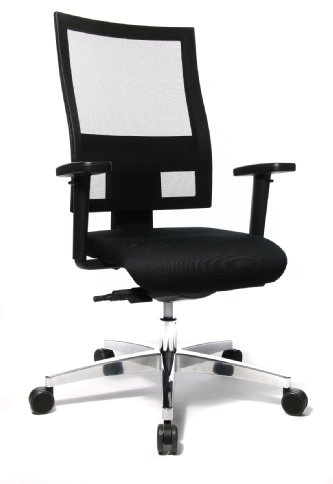 Topstar Sitness 60 Bürostuhl (inkl. Armlehnen/Sitzbezug/Netzbezug) schwarz | Made in Germany | Ergonomisch | Drehstuhl, Schreibtischstuhl | höhenverstellbar | Geprüfte Sicherheit nach GS-Intertek
