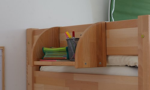 TiCAA Einhängeregal Hochbett und Etagenbett Buche Bio Geölt
