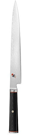 Miyabi Kaizen - Coltello per affettare, medio, nero con accento rosso