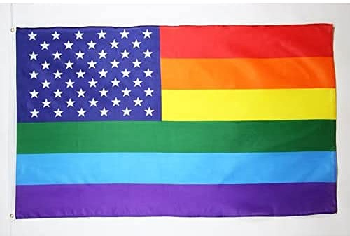 AZ FLAG Flagge Regenbogen USA 150x90 cm Polyester 100D 2 Ösen | Für innen und außen Vereinigten Staaten von Amerika dekorative Flagge doppelte Nähte und verstärkte Kanten mit Metallösen