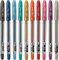 Linc 10 x Shine Sparkled GLITTER Gel Pens 0.7 mm FINE Tip 10 colours