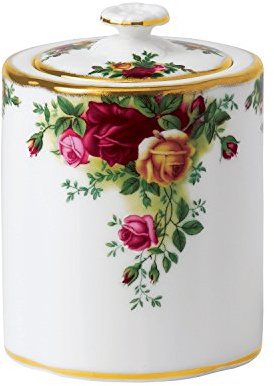 Royal Albert Old Country Roses Tea Caddy 0.5L/1.1pt White, Porcelain
