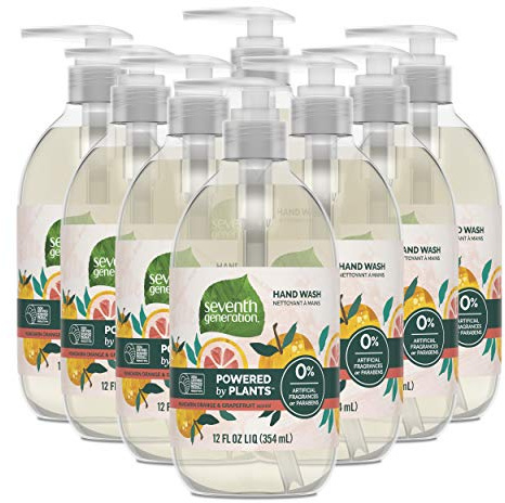 Seventh Generation Hand Soap, Mandarin Orange & Grapefruit , 12 Fl Oz (Pack of 8) - (Packaging May Vary)