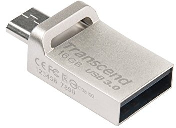Transcend JetFlash 880 16GB Flash Drive with USB 3.0 and micro-USB Dual connector