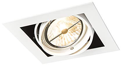 Qazqa Diseño Foco empotrable blanco AR111 orientable - Oneon Acero Cuadrada Adecuado para LED Max. 1 x 50 Watt