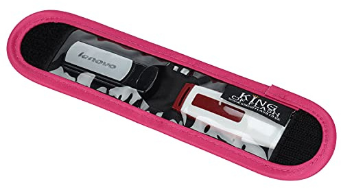 KING OF FLASH Rose Red USB Flash Drive Portable Travel Memory Stick Shuttle Carry Case - Holds 2 USB Sticks with Keyring Hook