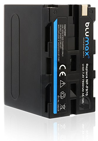 Blumax Akku kompatibel mit Sony NP-F970 / NP-F960 / NP-F750 / NP-F550 / NP-F570 | 7850mAh mit LG Zellen - (Blackmagic NP-F570) - auch für Diverse Blitzgeräte Videoleuchten Fieldmonitore