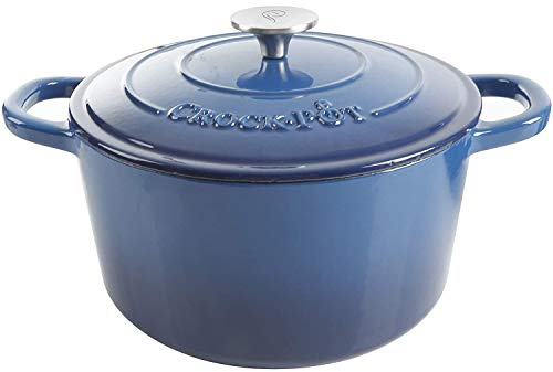 Crock-Pot Artisan Round Enameled Cast Iron Dutch Oven, 5-Quart, Blue