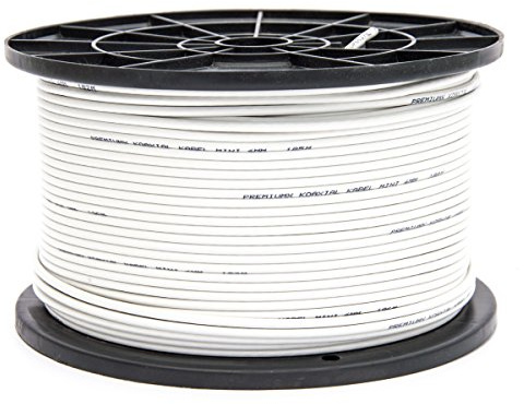 Premium X 200m Mini Koaxial Sat Kabel 4mm extra dünn Weiß Koax Antennenkabel 2-fach geschirmt platzsparend & flexibel einsetzbar für Sat | Kabel | DVB-T - Ultra HD 4K 3D