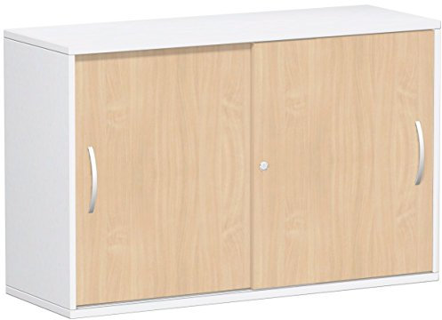 Gera Möbel Schranksystem Flex Schiebetürenschrank, Holzdekor, buche/weiß, 120 x 42.5 x 79.8 cm