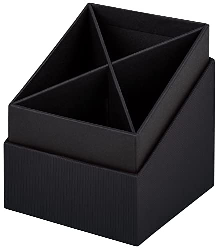 Rössler SOHO Stifteköcher | Stifte Organizer | Stiftehalter Schreibtisch | Büro Organizer | Schreibtisch Zubehör | Büro Zubehör | 86 x 86 x 100 mm | 1 Stück | Farbe: Schwarz | Stiftehalter für Schreibtisch und Büro, zur Aufbewahrung von Stiften, Markern und Schreibzubehör
