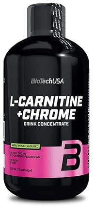BioTechUSA L-Carnitine+Chrome | Boisson aromatisée | 1.050mg L-Carnitine, Chrome, Acide Pantothénique | Sans sucre | Vegan | Sans gluten, 500 ml, Orange