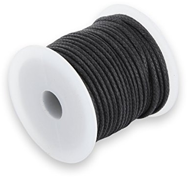 AURORIS 10m Rolle Baumwollband rund 2mm Farbe: schwarz