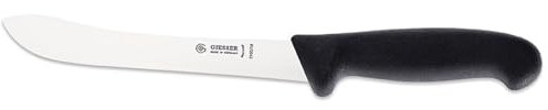 Giesser langes Abhäutemesser - Grifffarbe schwarz - mit schmaler gebogenen 18 cm Messerklinge - Spezialmesser für die Fisch- & Fleischverarbeitung