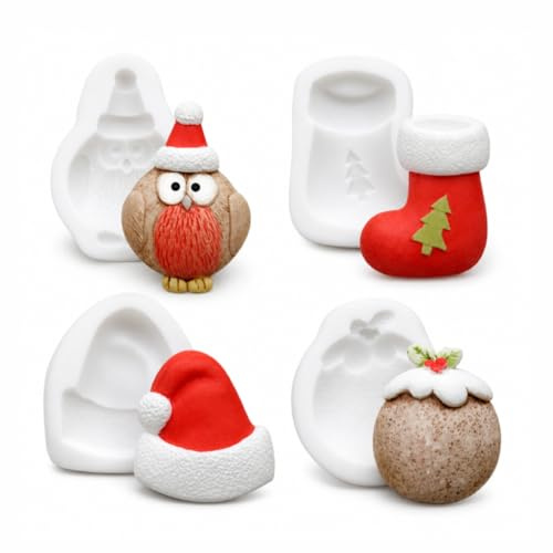 Silicone Moulds - Set of Four Xmas Designs - Food Safe
