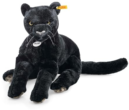 Steiff Nero Schlenker Panther - 40 cm - Kuscheltier für Kinder - Plüschpanther - weich & waschbar - schwarz - (084072)