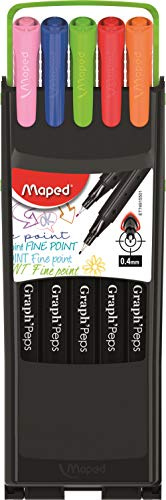 Maped 749155 Fineliner Graph'Peps COMPACT, 10er Kunststoff-Etui