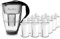 GLAS-Wasserfilter PearlCo (schwarz) mit 12 Classic Filterkartuschen - Reduzierung von Kalk, Chlor, Blei & Kupfer mit Glaskanne - kompatibel zu Brita Classic - Made in EU