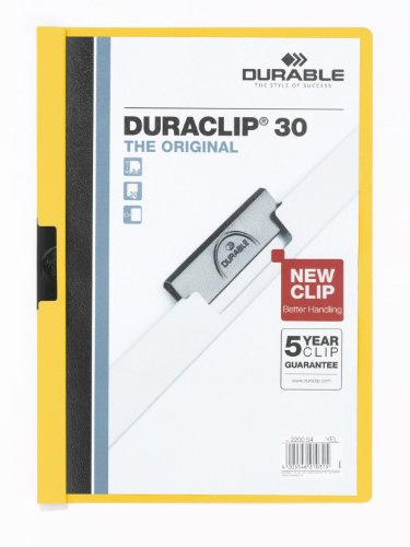 DURABLE Hunke & Jochheim klämmapp DURACLIP Original 30, hård film, upp till 30 blad, transparent/gul