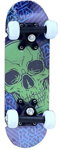 Street Kidz Grün Schädel Deck 41.9cm Double Kick Mini Skateboard