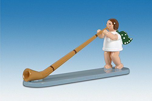 Rudolphs Schatzkiste Holzfigur Engel mit Alphorn ohne Krone Höhe 6cm NEU Holzengel Instrument Seiffen Erzgebirge Figur Dekoration Holzfiguren Weihnachten Fensterschmuck Spielzeug Deko Weihnachtsfigur