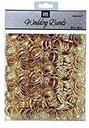 1 Packung mit 288 Stück RINGE METALL DEKO gold Tischdeko Hochzeit goldene