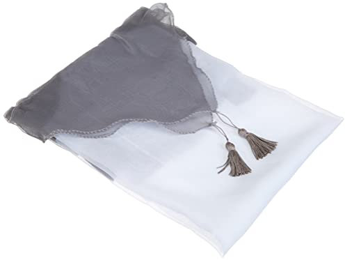 Douceur D'Intérieur - 1620383, Tendaggio Fiocco Con Passanti , 2 X 60 X 90 Cm , Voile Bicolore , Velo Bicolore , Bianco/Grigio